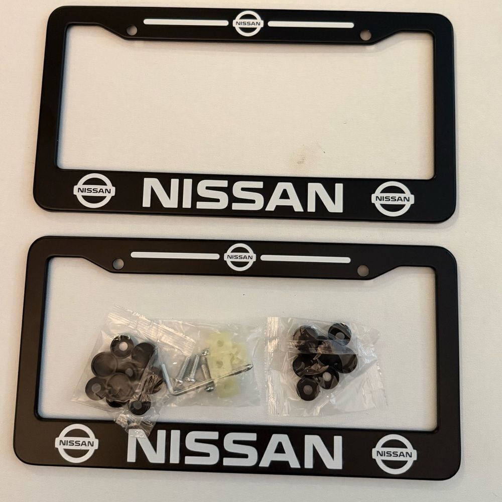 Nissan License Plate Frame in Black Set of 2 NWT